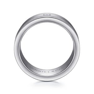 Rhys - 14K White Gold Diamond Men's Wedding Ring in Satin Finish
