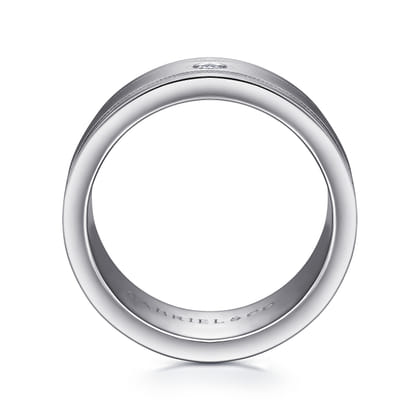 Rhys - 14K White Gold Diamond Men's Wedding Ring in Satin Finish