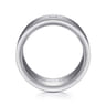 Rhys - 14K White Gold Diamond Men's Wedding Ring in Satin Finish - 0.06 ct