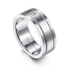 Rhys - 14K White Gold Diamond Men's Wedding Ring in Satin Finish - 0.06 ct
