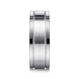 Rhys - 14K White Gold Diamond Men's Wedding Ring in Satin Finish