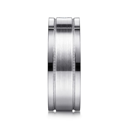 Rhys - 14K White Gold Diamond Men's Wedding Ring in Satin Finish