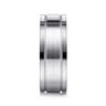 Rhys - 14K White Gold Diamond Men's Wedding Ring in Satin Finish - 0.06 ct