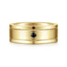 Rhys - 14K Yellow Gold Black Diamond Men's Wedding Ring in Satin Finish - 0.07 ct