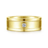 Rhys - 14K Yellow Gold Diamond Men's Wedding Ring in Satin Finish - 0.06 ct