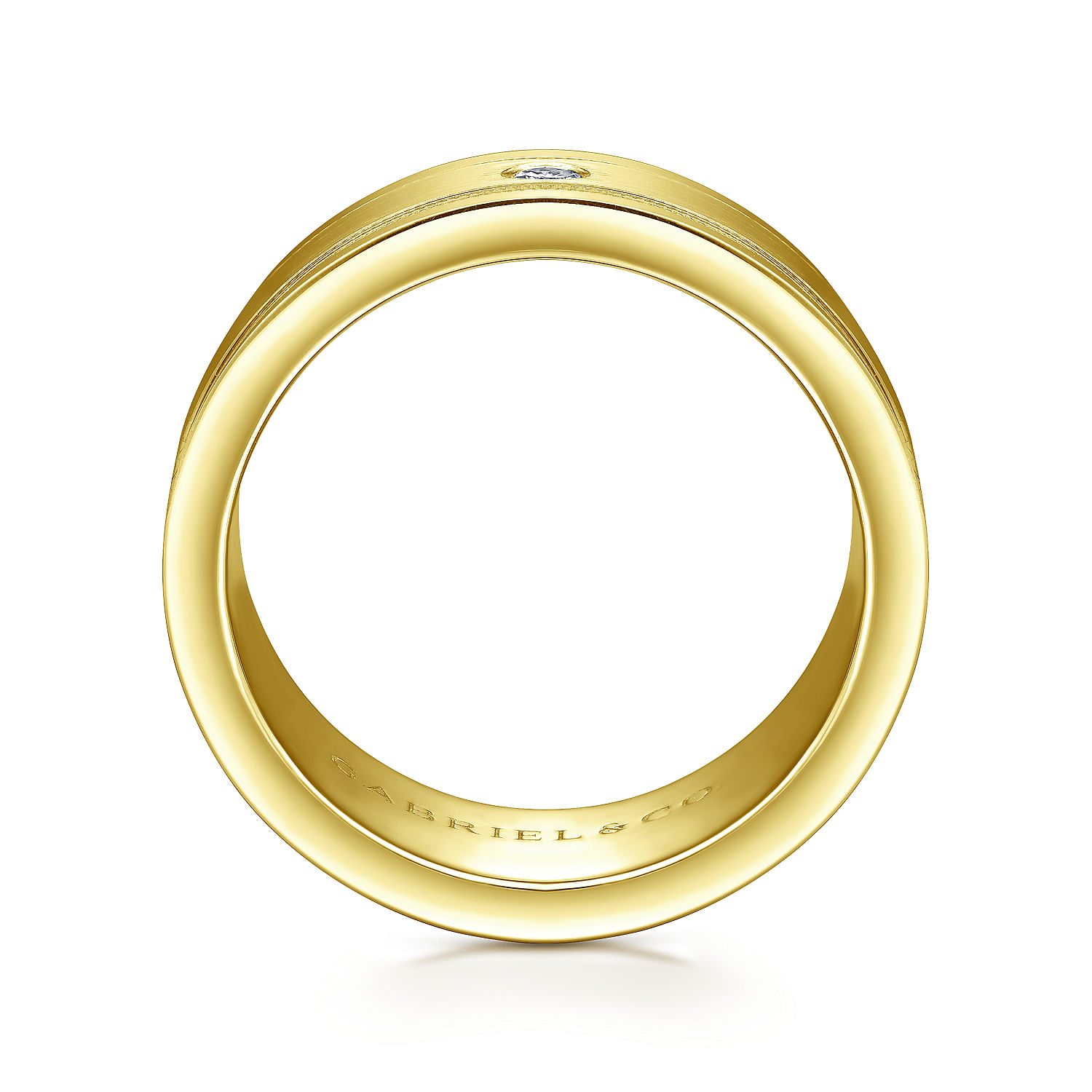 Rhys - 14K Yellow Gold Diamond Men's Wedding Ring in Satin Finish
