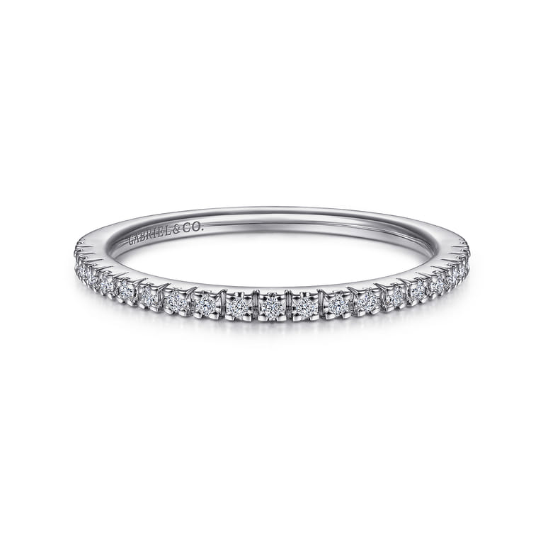 Straight Wedding Ring in Platinum with Round Natural Diamond at Gabriel & Co. - Shot 1