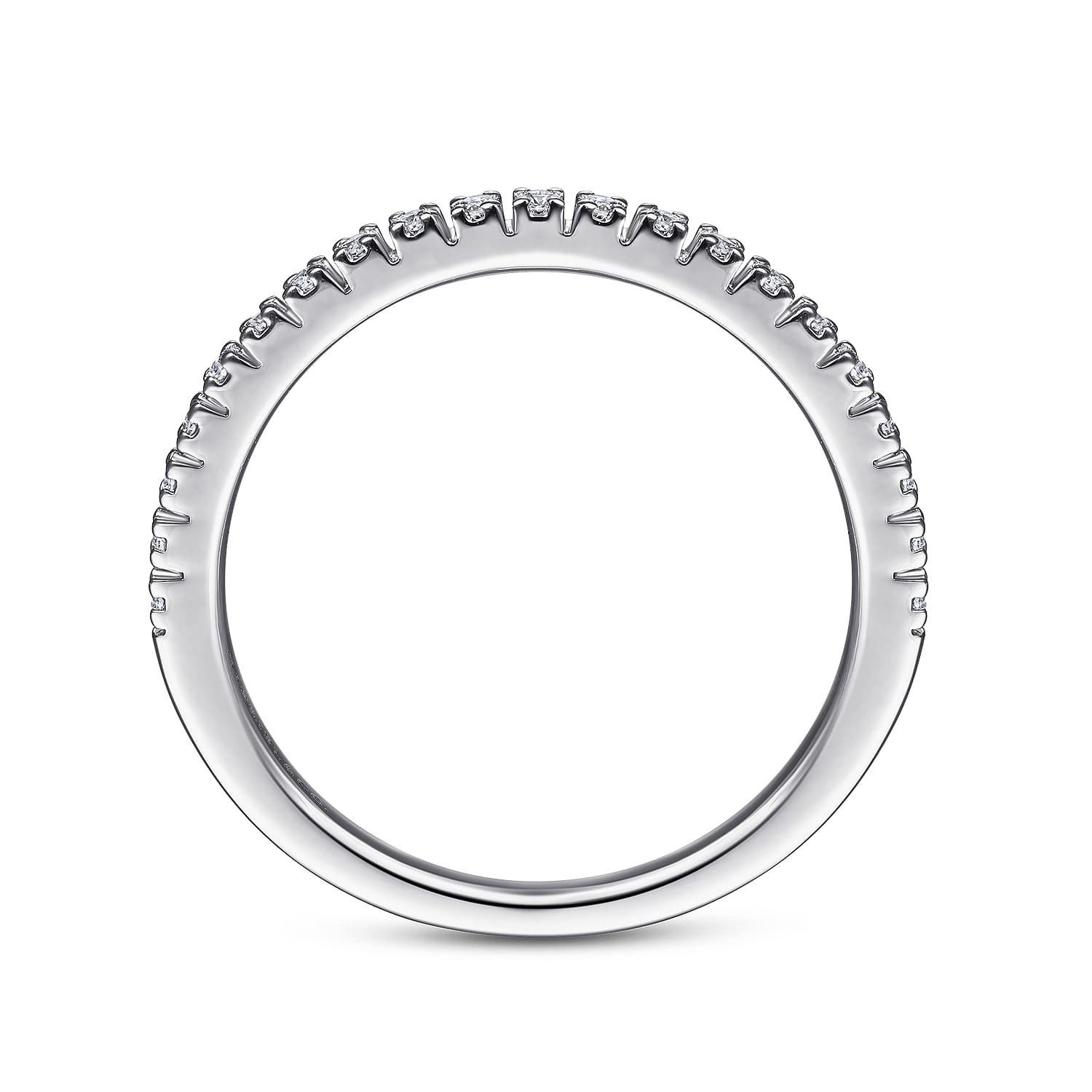 Straight Wedding Ring in Platinum with Round Natural Diamond at Gabriel & Co. - Shot 2