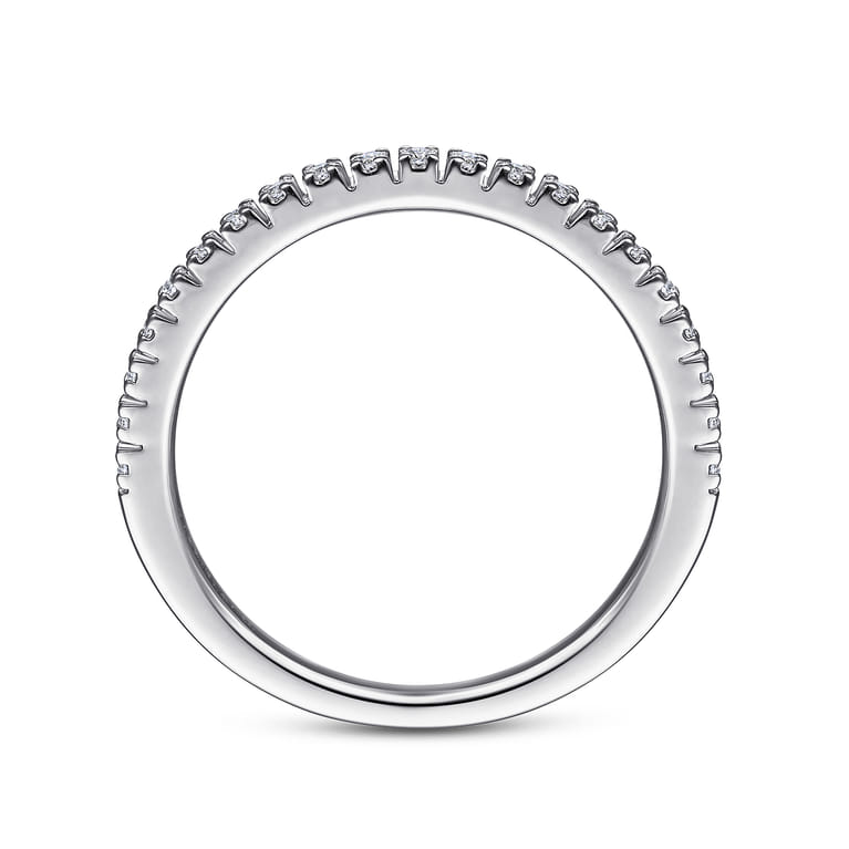 Straight Wedding Ring in Platinum with Round Natural Diamond at Gabriel & Co. - Shot 2