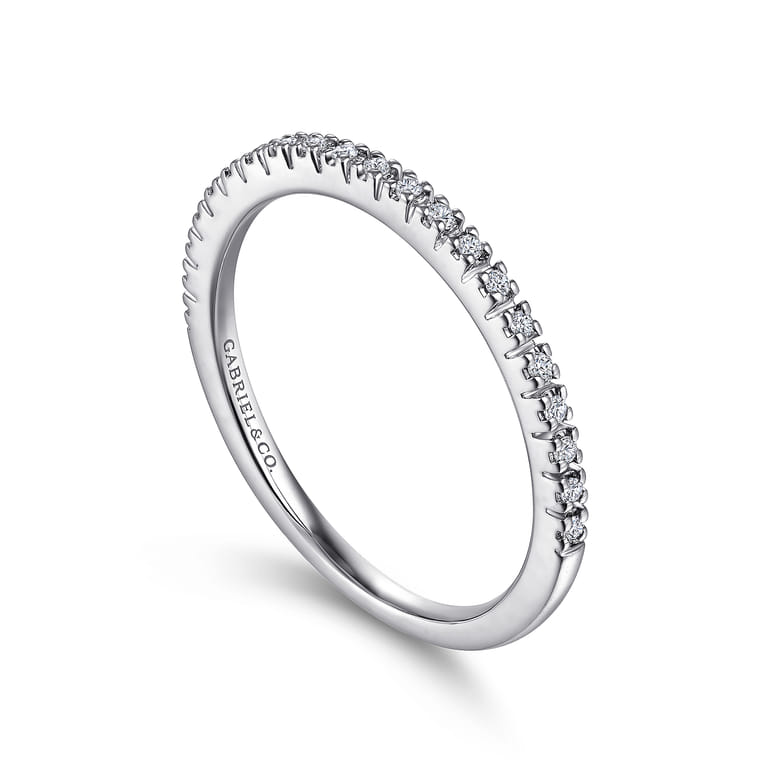 Straight Wedding Ring in Platinum with Round Natural Diamond at Gabriel & Co. - Shot 3