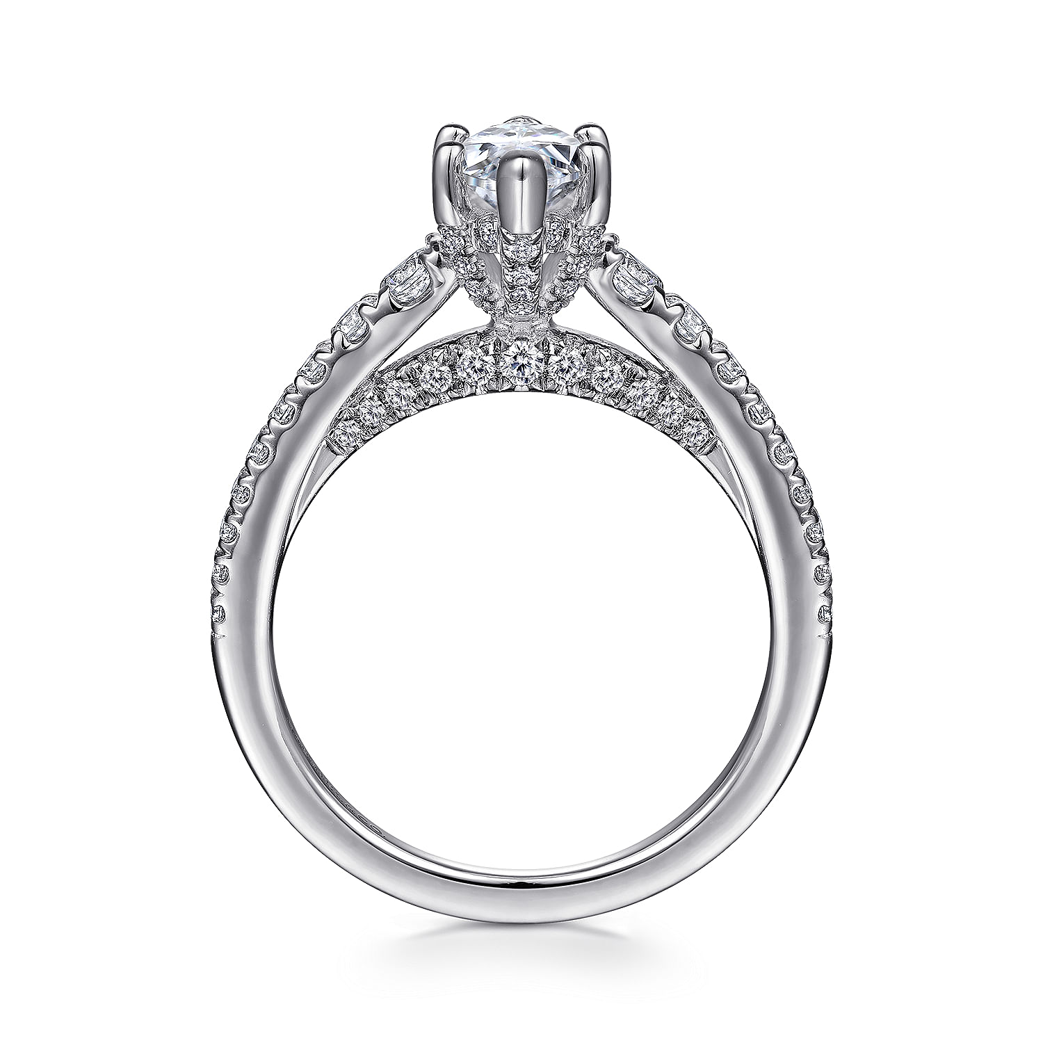 Rialta - 14K White Gold Marquise Shape Diamond Engagement Ring - 0.55 ct - Shot 2