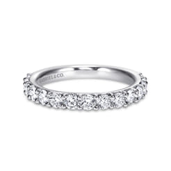 Rialto - 14K White Gold Shared Prong 15 Stone Diamond Wedding Band