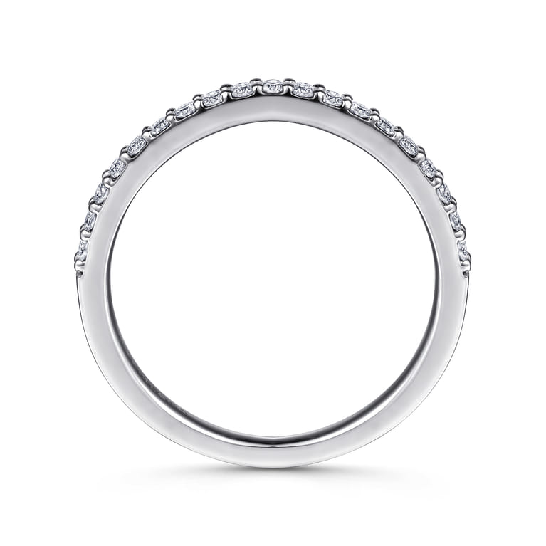 Straight Wedding Ring in 14k White Gold with Round Natural Diamond at Gabriel & Co. - Shot 2