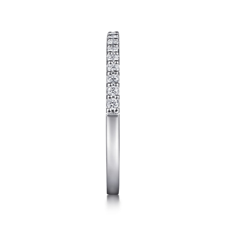 Straight Wedding Ring in 14k White Gold with Round Natural Diamond at Gabriel & Co. - Shot 4