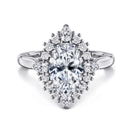 Ridley - 14K White Gold Oval Halo Diamond Engagement Ring
