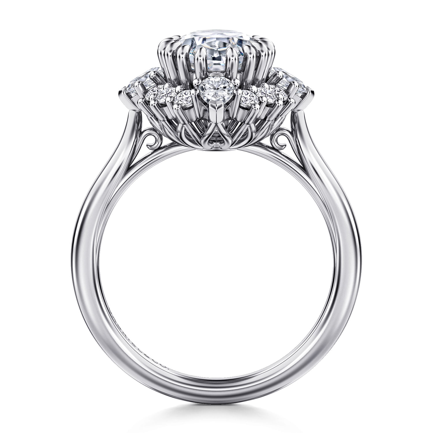 Ridley - 14K White Gold Oval Halo Diamond Engagement Ring
