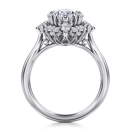 Ridley - 14K White Gold Oval Halo Diamond Engagement Ring