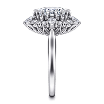 Ridley - 14K White Gold Oval Halo Diamond Engagement Ring