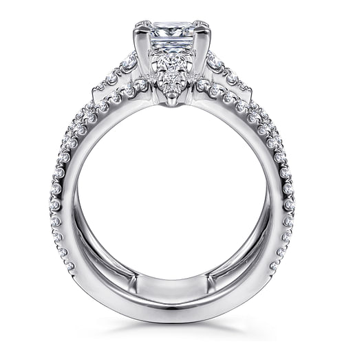 Rienna - 14K White Gold Princess Cut Diamond Engagement Ring - 0.8 ct - Shot 2