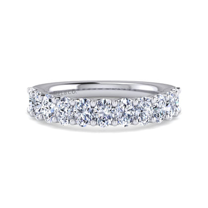 Riga - 14K White Gold Oval 11 Stone Diamond Anniversary Band