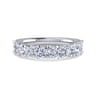 Straight Wedding Ring in 14k White Gold with Oval Natural Diamond at Gabriel & Co.
