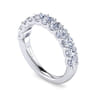 Straight Wedding Ring in 14k White Gold with Oval Natural Diamond at Gabriel & Co.