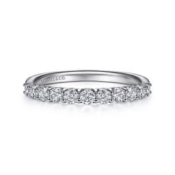Riga - 14K White Gold Round 11 Stone Diamond Anniversary Band