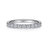 Straight Wedding Ring in 14k White Gold with Round Natural Diamond at Gabriel & Co.