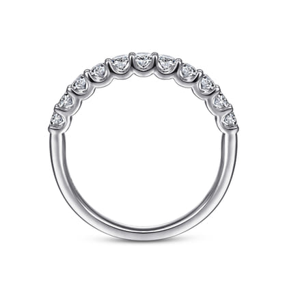 Riga - 14K White Gold Round 11 Stone Diamond Anniversary Band