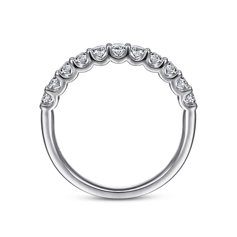 Straight Wedding Ring in 14k White Gold with Round Natural Diamond at Gabriel & Co. - Shot 2