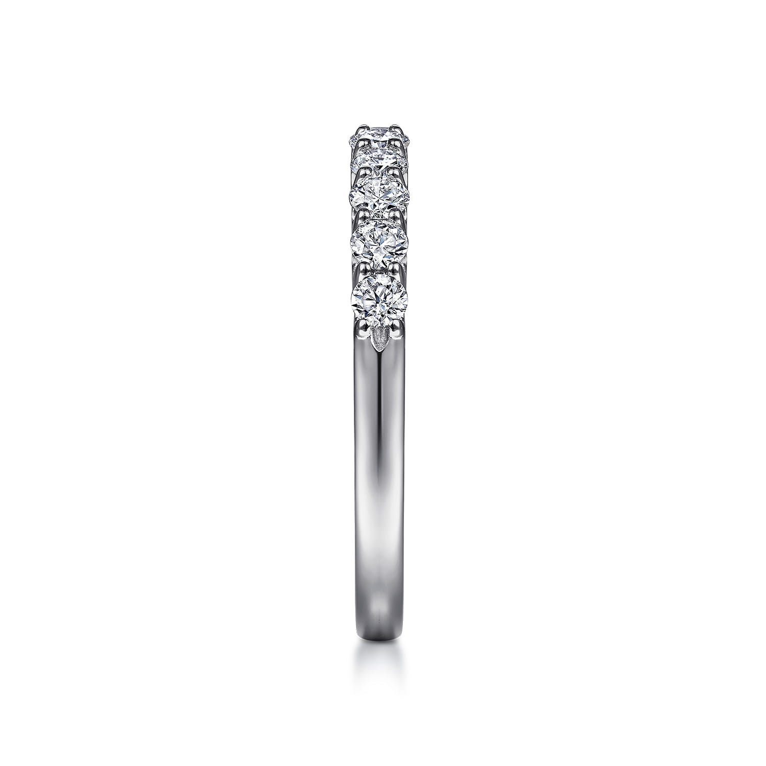 Straight Wedding Ring in 14k White Gold with Round Natural Diamond at Gabriel & Co. - Shot 4