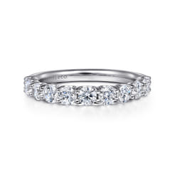 Riga - 14K White Gold Round 11 Stone Diamond Anniversary Band