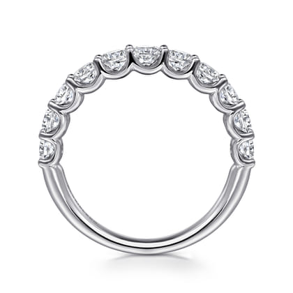 Riga - 14K White Gold Round 11 Stone Diamond Anniversary Band