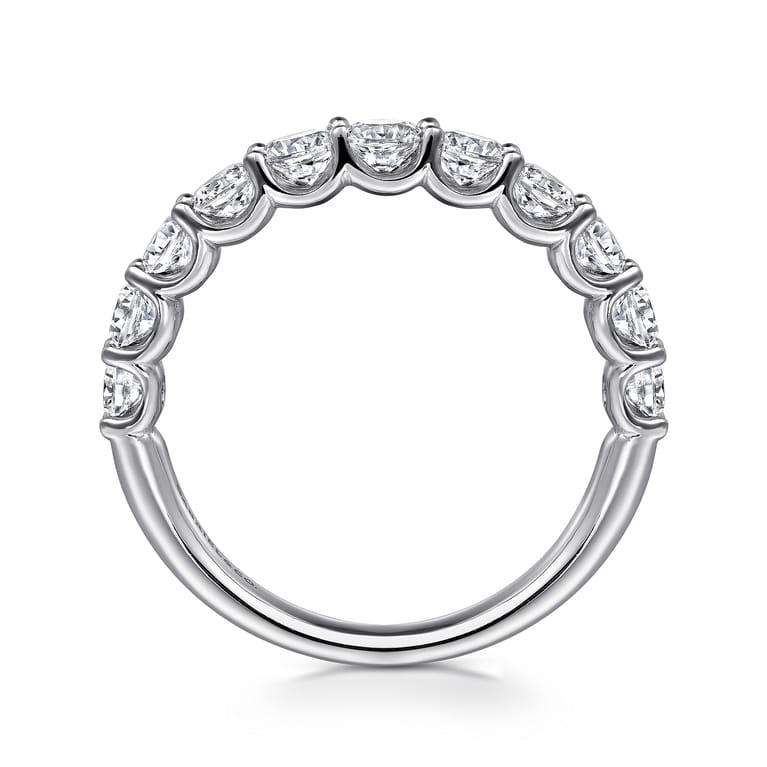 Straight Wedding Ring in 14k White Gold with Round Natural Diamond at Gabriel & Co. - Shot 2