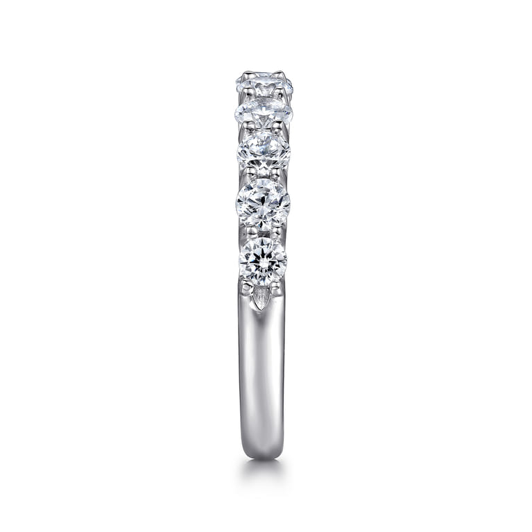 Straight Wedding Ring in 14k White Gold with Round Natural Diamond at Gabriel & Co. - Shot 4