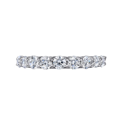 Riga - 14K White Gold Round 11 Stone Diamond Anniversary Band