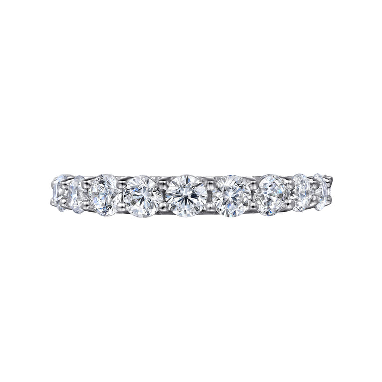 Straight Wedding Ring in 14k White Gold with Round Natural Diamond at Gabriel & Co. - Shot 6