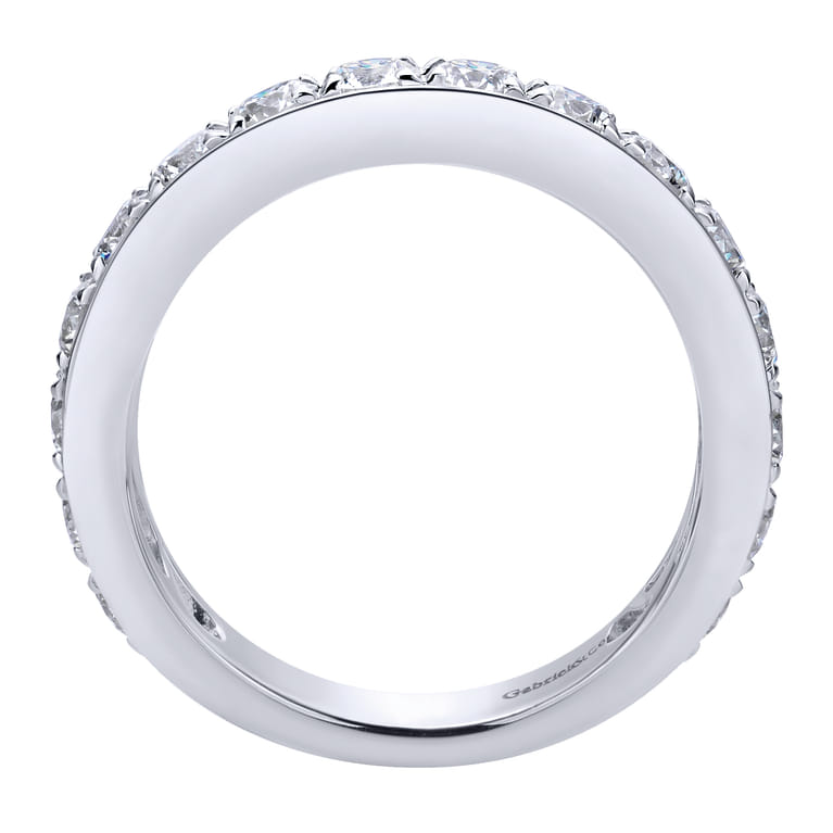 Straight Wedding Ring in 14k White Gold with Round Natural Diamond at Gabriel & Co. - Shot 2