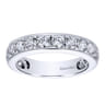 Straight Wedding Ring in 14k White Gold with Round Natural Diamond at Gabriel & Co.