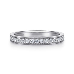 Rimmes - 14K White Gold Prong Channel Set Diamond Wedding Band