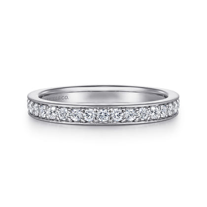 Rimmes - 14K White Gold Prong Channel Set Diamond Wedding Band