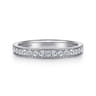 Straight Wedding Ring in 14k White Gold with Round Natural Diamond at Gabriel & Co.