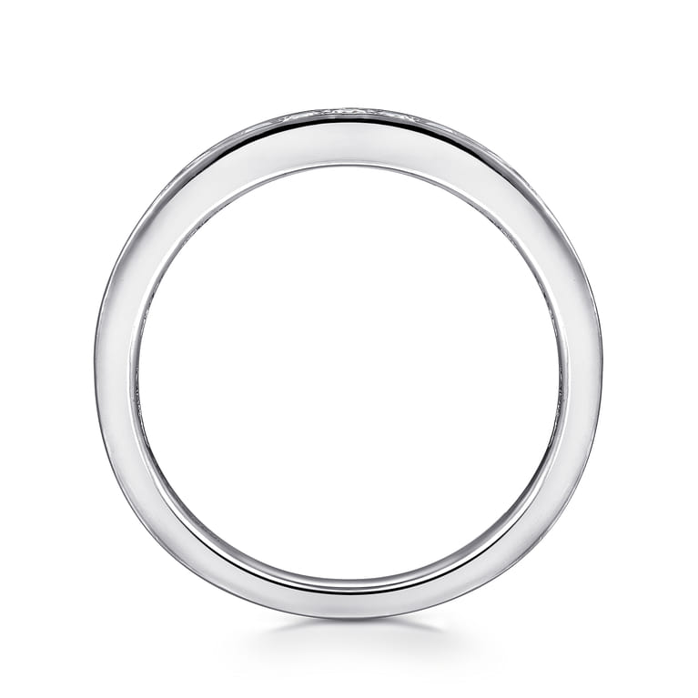 Straight Wedding Ring in 14k White Gold with Round Natural Diamond at Gabriel & Co. - Shot 2