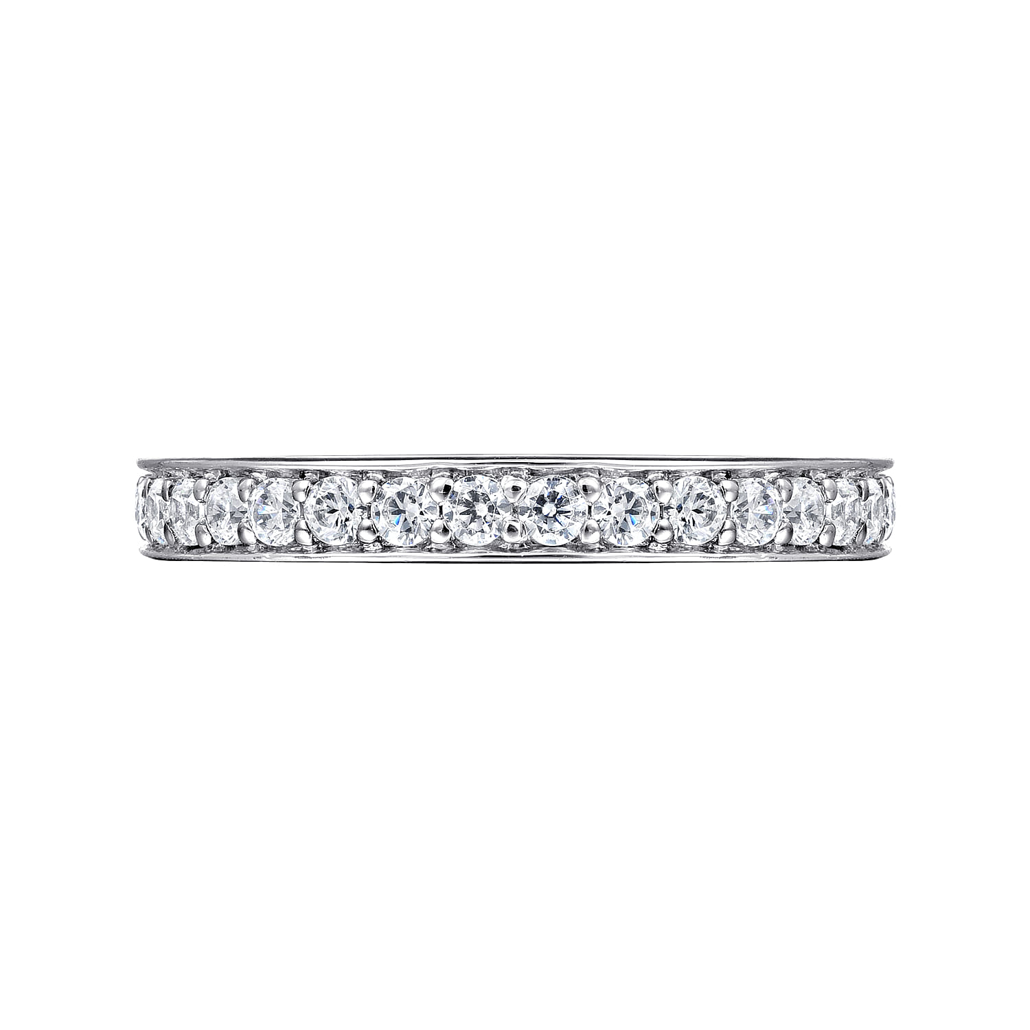 Straight Wedding Ring in 14k White Gold with Round Natural Diamond at Gabriel & Co. - Shot 6