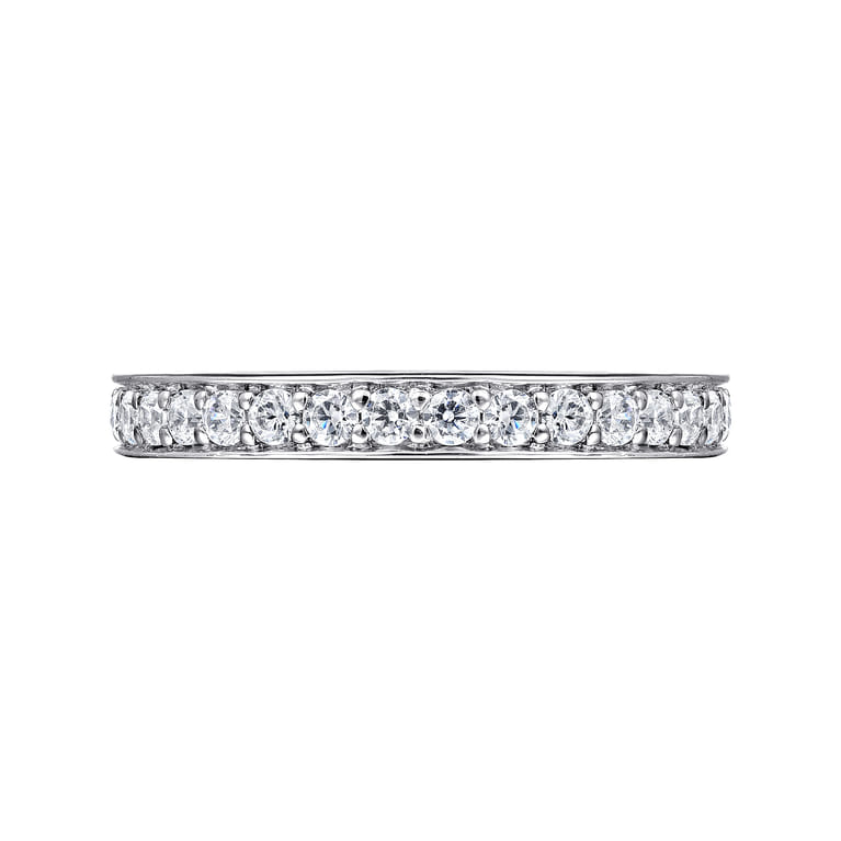 Straight Wedding Ring in 14k White Gold with Round Natural Diamond at Gabriel & Co. - Shot 6