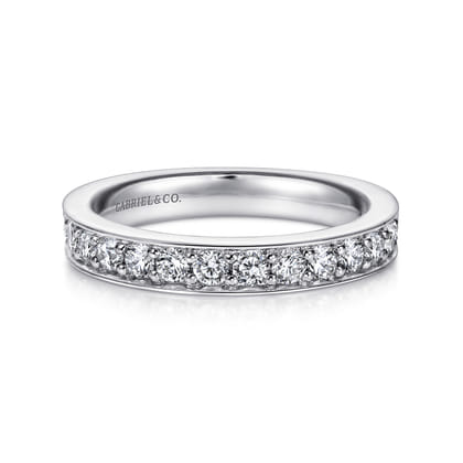 Rimmes - 14K White Gold Prong Channel Set Diamond Wedding Band