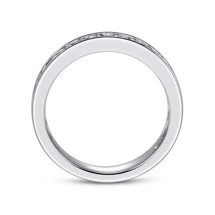 Rimmes - 14K White Gold Prong Channel Set Diamond Wedding Band