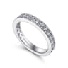 Straight Wedding Ring in 14k White Gold with Round Natural Diamond at Gabriel & Co.