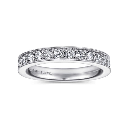 Rimmes - 14K White Gold Prong Channel Set Diamond Wedding Band