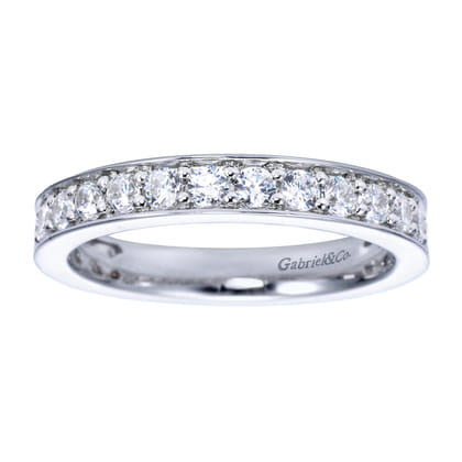 Rimmes - 14K White Gold Prong Channel Set Diamond Wedding Band
